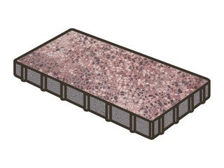 Гранитная тротуарная плитка Готика, Плита Granite FINO, 600x400x80, Сансет