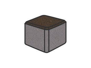 Тротуарная плитка Готика, "Куб Profi", 100x100x100 мм, темно-коричневый