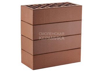 Кирпич лицевой керамический ЛСР Коричневый гладкий, 1НФ 4