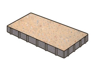 Гранитная тротуарная плитка Готика, Плита Granite FINO, 900x300x80, Павловское