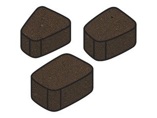 Тротуарная плитка Готика, "Веер Profi", 60 мм, темно-коричневый