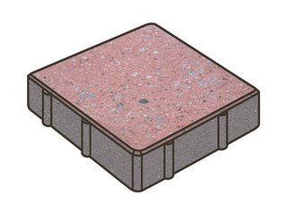 Гранитная тротуарная плитка Готика, Квадрат Granite FINO, 200x200x80, Травертин