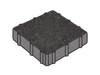 Тротуарная плитка Готика, Квадрат Premium Gold, 150x150x60 мм, цвет Голд 21