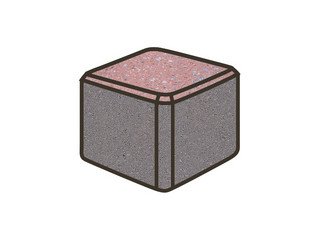 Гранитная тротуарная плитка Готика, Куб Granite FINO, 100x100x100, Травертин