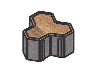 Тротуарная плитка Готика, "Шемрок / Трилистник Natur", 100 мм, марс