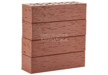 Клинкер фасадный ЛСР «Эдинбург» темно-красный береста 4