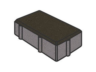 Тротуарная плитка Готика, "Брусчатка Profi", 200x100x70 мм, суперчерный