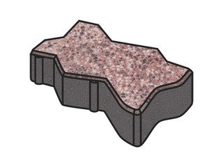 Гранитная тротуарная плитка Готика, Зигзаг/Волна Granite FINO, 60 мм, Сансет