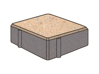 Гранитная тротуарная плитка Готика, Квадрат Granite FINO, 150x150x80, Павловское