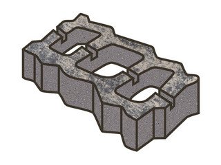 Тротуарная плитка Готика, "Газонная решетка Natur", 80 мм, скала