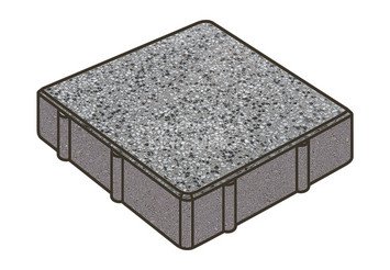 Гранитная тротуарная плитка Готика, Квадрат Granite FINO, 200x200x60, Белла Уайт 1