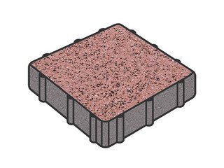 Тротуарная плитка Готика, Квадрат Premium Gold, 200x200x80 мм, цвет Голд 17