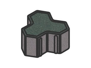 Тротуарная плитка Готика, "Шемрок / Трилистник Profi", 100 мм, зеленый