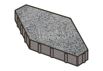Гранитная тротуарная плитка Готика, Зарядье Granite FINO, 600x400x100, Белла Уайт 1