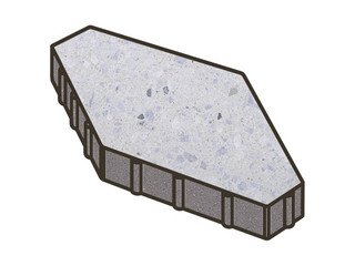 Гранитная тротуарная плитка Готика, Зарядье Granite FINO, 600x400x100, Мансуровский