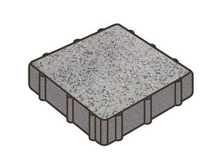 Гранитная тротуарная плитка Готика, Квадрат Granite FINO, 500x500x80, Цветок Урала