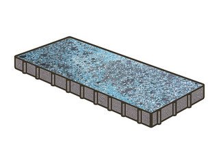 Гранитная тротуарная плитка Готика, Плита Granite FINO, 900x300x100, Азул Бахия