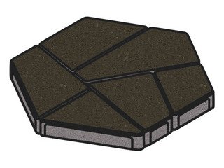 Тротуарная плитка Готика, "Полигональ Profi", 80 мм, суперчерный