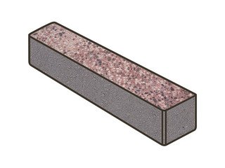 Гранитная тротуарная плитка Готика, Ригель Granite FINO, 360x80x100, Сансет