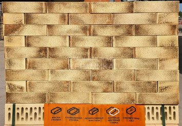 Кирпич облицовочный СТРОМА, 1,4НФ Солари декоративная поверхность 3