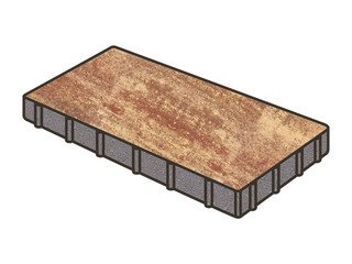 Тротуарная плитка Готика, "Плита Natur", 600x400x80 мм, клинкер