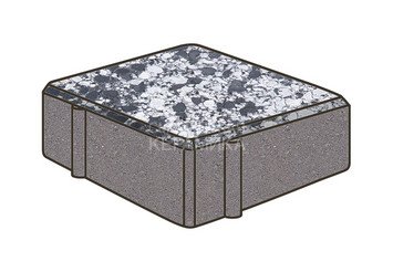 Гранитная тротуарная плитка Готика, Квадрат Granite FINO, 100x100x60, Диорит 1