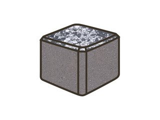 Гранитная тротуарная плитка Готика, Куб Granite FINO, 100x100x100, Диорит