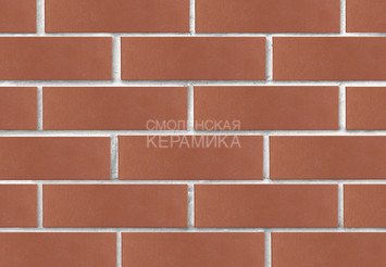 Кирпич лицевой керамический ЛСР Темно-красный гладкий, 1НФ 2