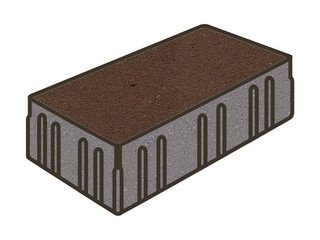 Тротуарная плитка Готика, "Скада Profi", 100 мм, коричневый