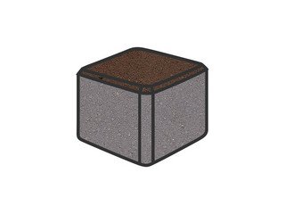 Тротуарная плитка Готика, "Куб Profi", 80x80x80 мм, коричневый