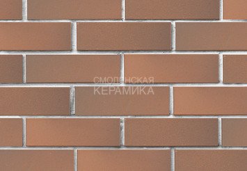 Кирпич лицевой полнотелый ЛСР Светло-коричневый флэш гладкий, 1НФ (с тех. пустотами) 2