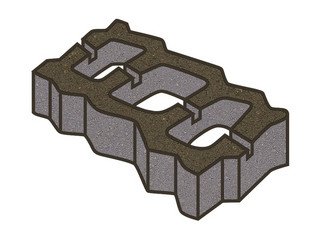 Тротуарная плитка Готика, "Газонная решетка Profi", 80 мм, темно-серый