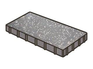 Гранитная тротуарная плитка Готика, Плита Granite FINO, 600x400x80, Ильменит