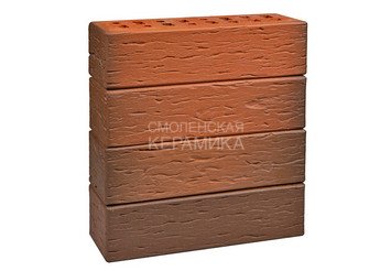 Клинкер фасадный ЛСР «Ноттингем» красный флэш береста 4