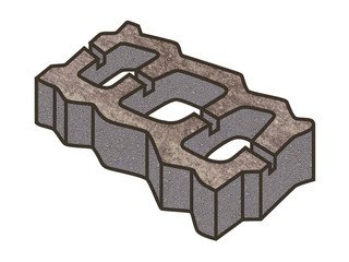 Тротуарная плитка Готика, "Газонная решетка Natur", 80 мм, какао