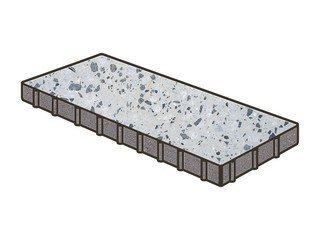 Гранитная тротуарная плитка Готика, Плита Granite FINO, 900x300x100, Грис Парга