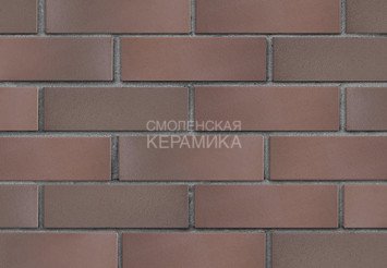 Клинкер фасадный ЛСР «Брюгге» темно-терракотовый флэш гладкий 3
