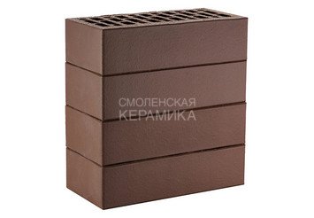 Кирпич лицевой керамический ЛСР Темно-коричневый гладкий, 1НФ 4