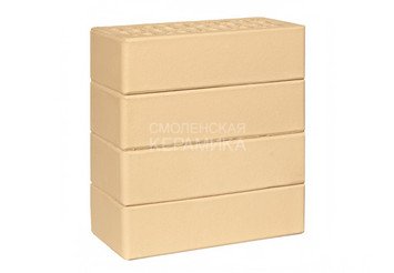 Кирпич лицевой керамический ЛСР Пшеничный гладкий, 1НФ 4