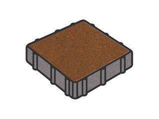 Тротуарная плитка Готика, "Квадрат Profi", 400x400x80 мм, оранжевый