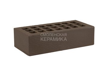 Кирпич облицовочный керамический ЖКЗ Темно-коричневый Дерево 1НФ 4
