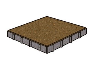 Тротуарная плитка Готика, "Квадрат Profi", 600x600x100 мм, желтый
