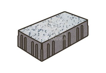 Гранитная тротуарная плитка Готика, Скада Granite FINO, 225x150x100, Грис Парга 1