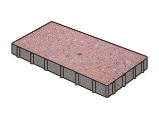 Гранитная тротуарная плитка Готика, Плита Granite FINO, 800x400x80, Травертин
