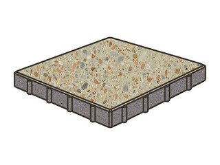 Гранитная тротуарная плитка Готика, Квадрат Granite FINO, 600x600x80, Зарф