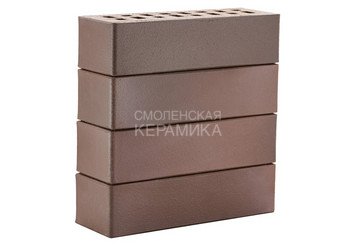 Клинкер фасадный ЛСР «Брюгге» темно-терракотовый флэш гладкий 4