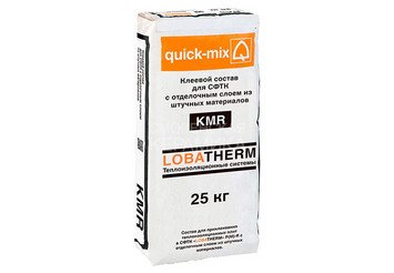 Клеящий раствор для утеплителя Quick-mix KMR для СФТК с керамической плиткой, серый, 25 кг 1