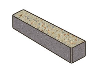 Гранитная тротуарная плитка Готика, Ригель Granite FINO, 360x80x80, Зарф