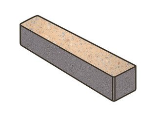 Гранитная тротуарная плитка Готика, Ригель Granite FINO, 360x80x100, Павловское