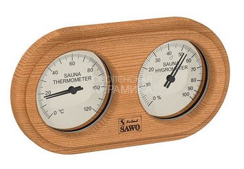 Термометр+гигрометр SAWO 140х255мм кедр 222-ТНD 1